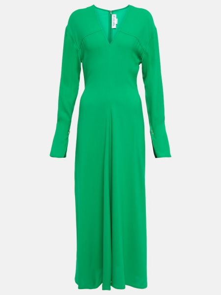 Midi šaty s výstrihom do v Victoria Beckham zelená