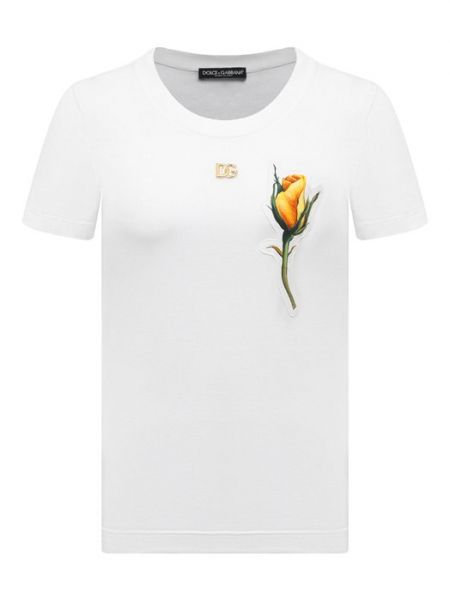Хлопковая футболка Dolce & Gabbana белая