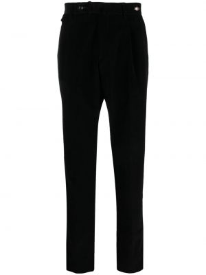 Bavlněné manšestrové rovné kalhoty Tagliatore černé