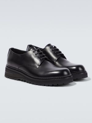 Кожени обувки в стил дерби Giorgio Armani черно
