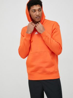 Суичър с качулка Adidas оранжево