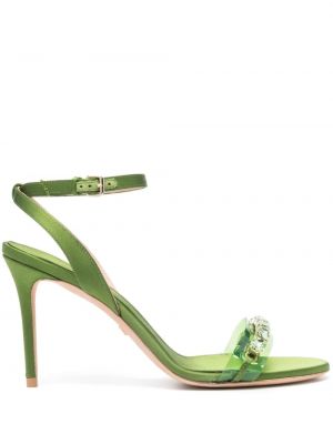 Krištáľové sandále Giambattista Valli zelená