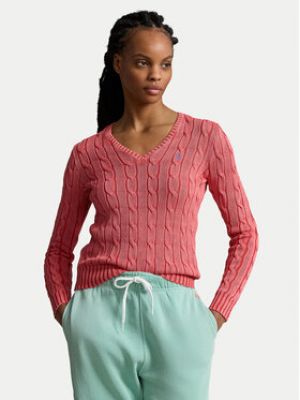 Slim fit svetr Polo Ralph Lauren růžový