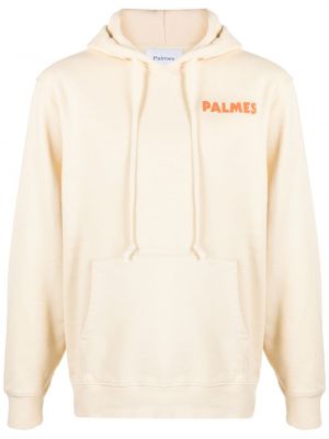 Kokvilnas kapučdžemperis ar apdruku Palmes balts