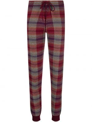 Pantalon à carreaux en tricot Barrie rouge