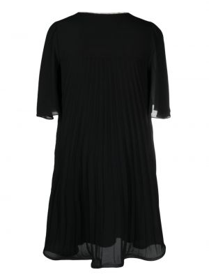 Křišťálové plisované koktejlové šaty Nissa černé
