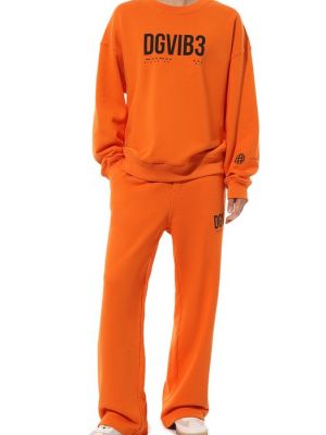 Хлопковый свитшот Dolce & Gabbana оранжевый