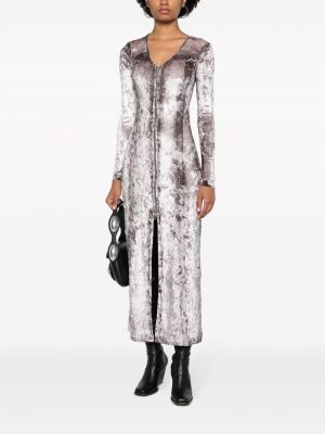 Kleid mit print mit v-ausschnitt Diesel grau