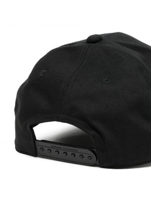 Raštuotas medvilninis kepurė su snapeliu Armani Exchange juoda