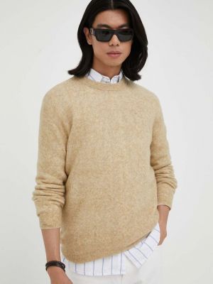 Sweter wełniany American Vintage beżowy