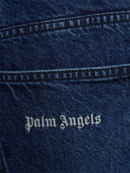 Jeansy bawełniane Palm Angels niebieskie