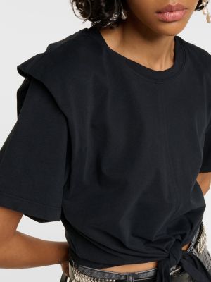 Памучна памучна тениска Isabel Marant черно