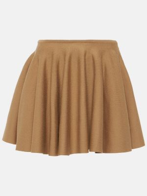 Mini falda de lana Khaite marrón
