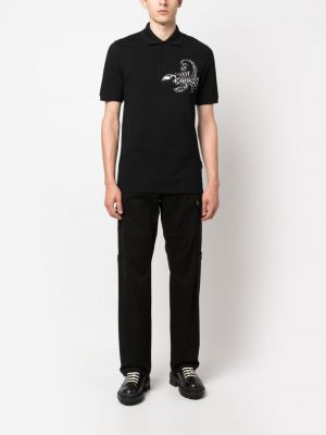 Medvilninis polo marškinėliai Philipp Plein juoda