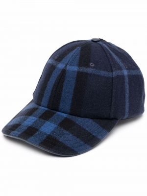Карирана шапка Burberry синьо