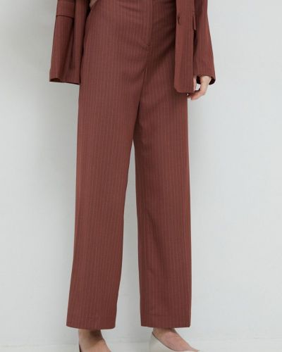 Kalhoty s vysokým pasem z polyesteru Bardot - hnědá