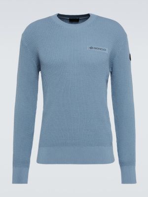 Sweter bawełniany Moncler niebieski
