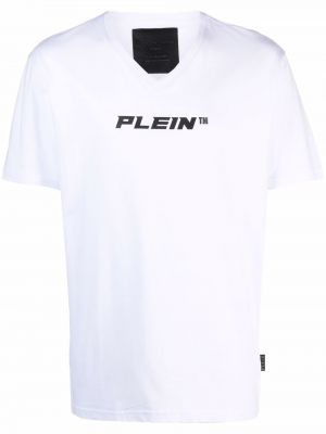 V-hals t-shirt Philipp Plein hvid