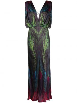 Sukienka długa z nadrukiem w abstrakcyjne wzory Mes Demoiselles niebieska