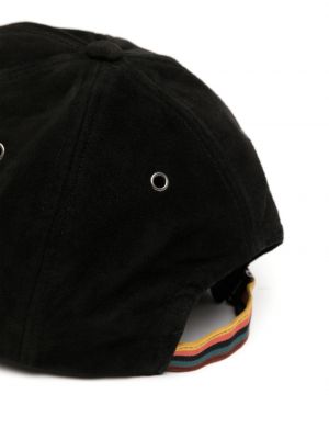 Dryžuotas zomšinis kepurė su snapeliu Paul Smith juoda
