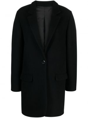 Vlnený kabát na gombíky Isabel Marant čierna