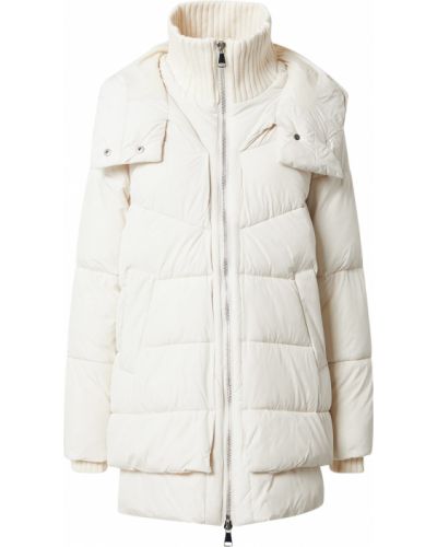 Pletená priliehavá zimná bunda na zips S.oliver - béžová