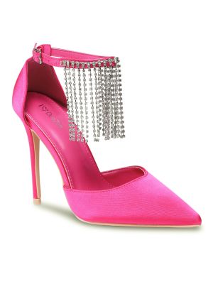 Полуотворени обувки с ток с ток Deezee розово