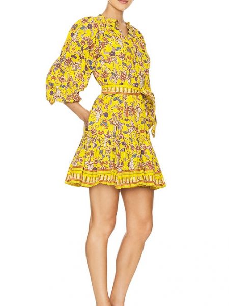 Mini vestido con estampado Cleobella amarillo