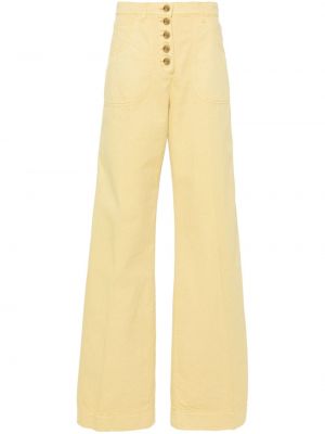 Puuvillased alt laienevad teksapüksid Etro kollane