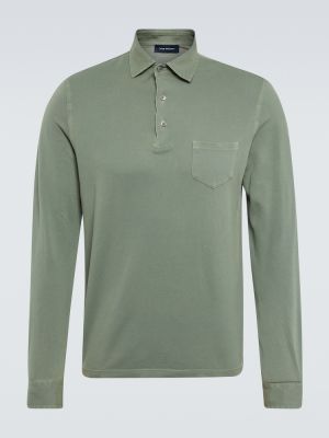 Kokvilnas polo krekls Thom Sweeney zaļš