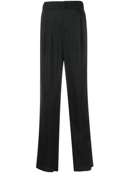Pantalones de cintura alta plisados Lemaire negro