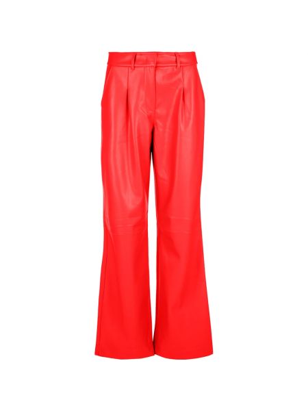 Spodnie skórzane Essentiel Antwerp czerwone