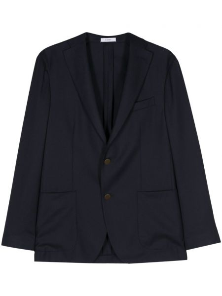 Blazer long en laine Boglioli bleu