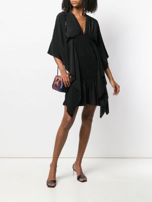 Vestido de cóctel drapeado Stella Mccartney negro
