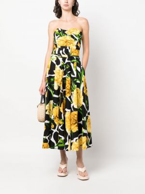 Sukienka w kwiatki z nadrukiem Samantha Sung żółta