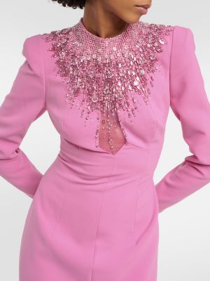 Vestido largo de crepé Jenny Packham rosa