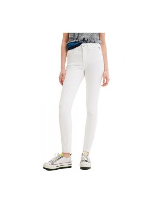 Skinny jeans mit geknöpfter mit reißverschluss Desigual weiß