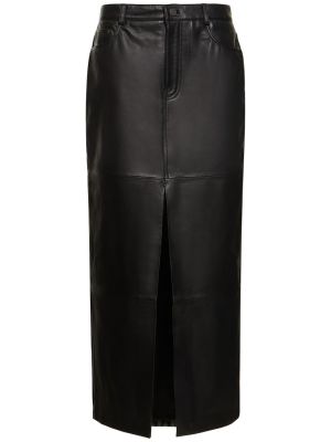 Kožená sukně Reformation černé