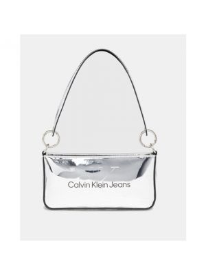 Bolsa de hombro con cremallera Calvin Klein gris