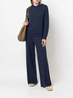 Spodnie z kaszmiru relaxed fit Ralph Lauren Collection niebieskie