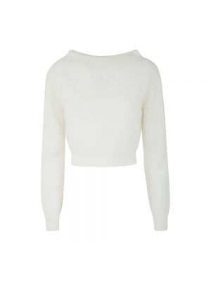 Sweter z okrągłym dekoltem Semicouture biały