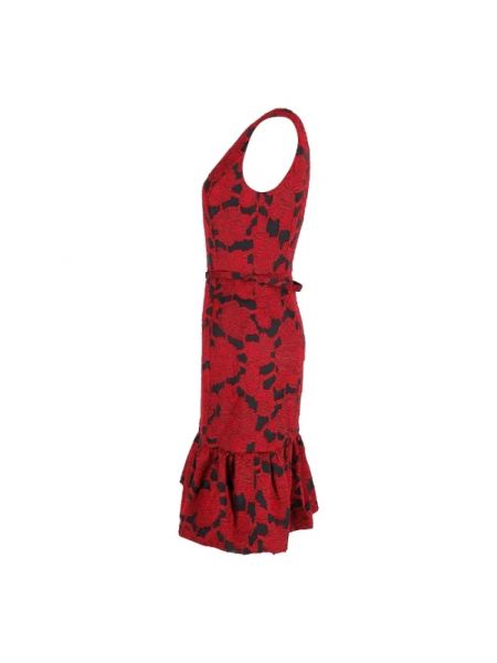 Sukienka bawełniana Oscar De La Renta Pre-owned czerwona