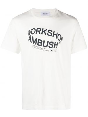 Raštuotas medvilninis marškinėliai Ambush balta