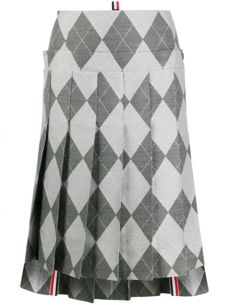 Плиссированная юбка классическая Thom Browne, серебряная