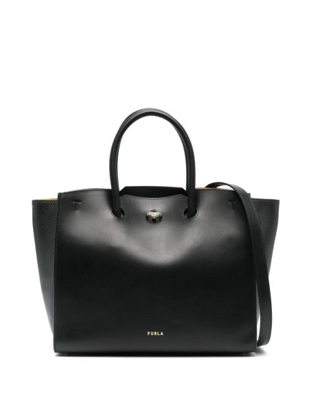 Læder shopping bag Furla sort