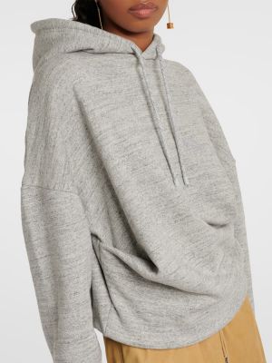 Kokvilnas kapučdžemperis džersija ar drapējumu Loewe pelēks