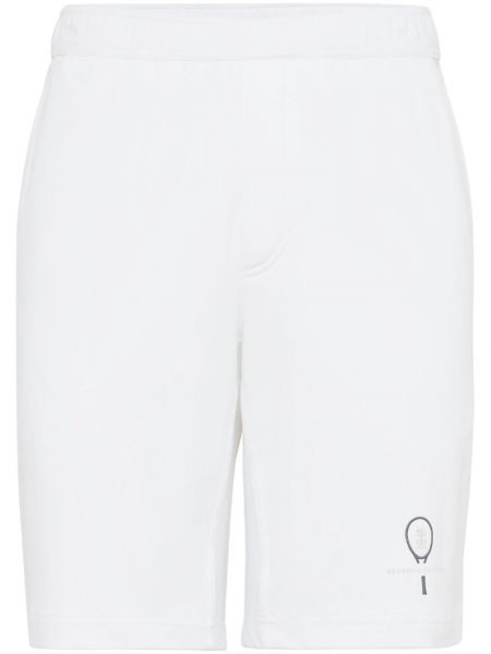Pamučne kratke hlače s vezom Brunello Cucinelli bijela