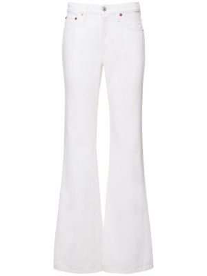Voľné bavlnené bootcut džínsy Re/done biela