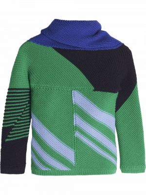 Пуловер на райета Victoria Beckham зелено
