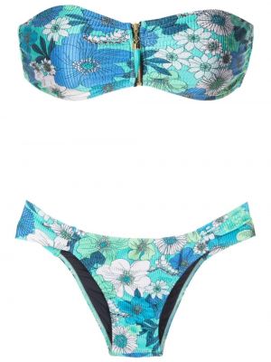 Virágos bikini nyomtatás Brigitte kék